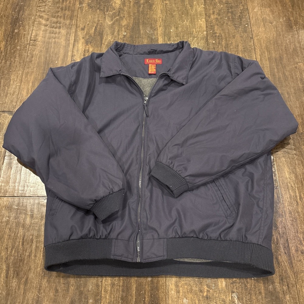 Vintage Haband Lions Den Mens Leisure, Golf Jacket~Size 2XT~ Navy~ Full Zip~ EUC